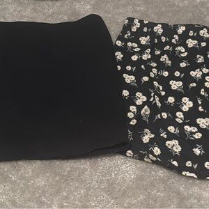 Floral Black and White Women's Skirt